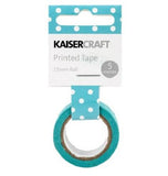 Kaisercraft,  Printed Tape .5"X16.5', Peacock Polka Dot - Scrapbooking Fairies