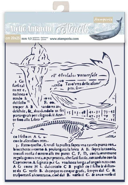 Stamperia, Stencil 7.87"X9.84", Whale, Arctic Antarctic