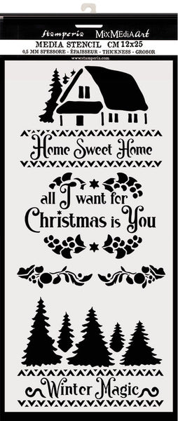 Stamperia, Stencil 4.72"X9.84", Winter Magic