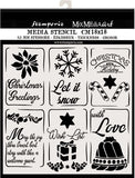 Stamperia, Thick Stencil 7.08"X7.08",  Christmas Tags