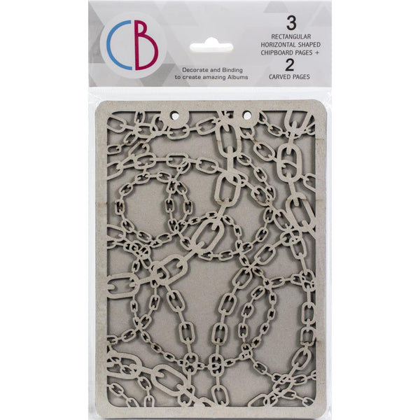 Ciao Bella Album Binding Art Shaped & Carved Pages 5/Pkg, Chains, 8.625"X6.25"