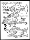 Stencil Girl, Boho Fish, 9"x12" Stencil, Designed by Gwen Lafleur