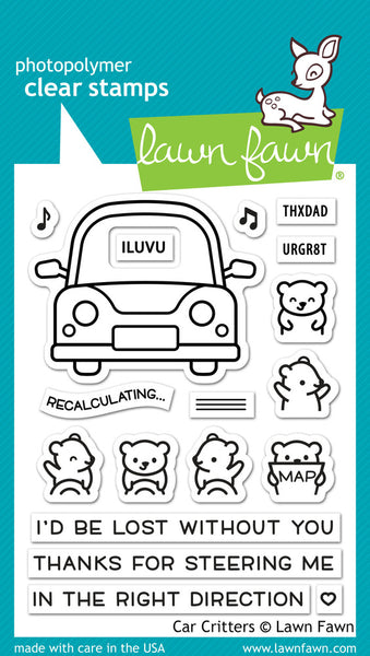 Lawn Fawn Clear Stamps 3"X4", Car Critters