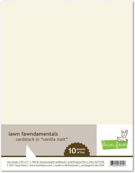 Lawn Fawn, 8.5X11 Cardstock, Vanilla Malt, 100 lbs, Heavyweight (Sold Individually)