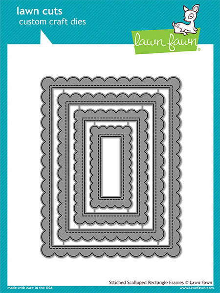 Lawn Cuts Custom Craft Die, Stitched Scalloped Rectangle Frames