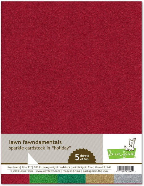 Lawn Fawn, 8.5X11, Sparkle Cardstock - Holiday, 100lb Heavyweight