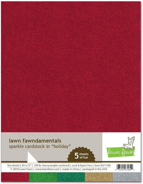 Lawn Fawn, 8.5X11, Sparkle Cardstock - Holiday, 100lb Heavyweight