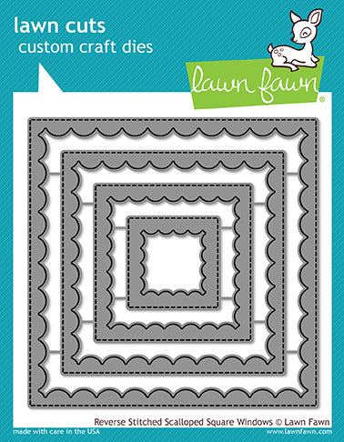 Lawn Cuts Custom Craft Die, Reverse Stitched Scalloped Square Window