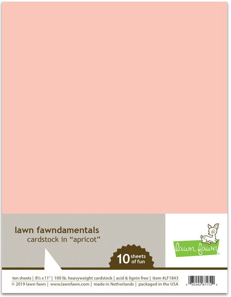 Lawn Fawn, 8.5X11 Cardstock, Apricot, 100 lbs, Heavyweight