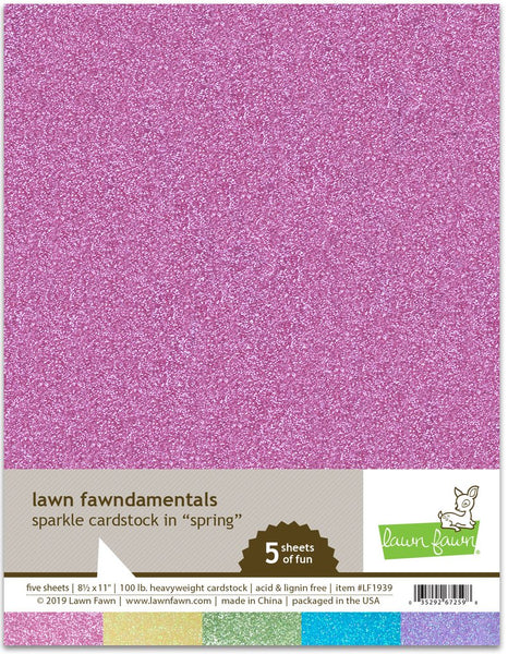 Lawn Fawn, 8.5X11, Sparkle Cardstock - Spring, 100lb Heavyweight