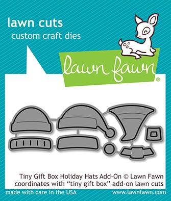 Lawn Fawn, Lawn Cuts Custom Craft Die, Tiny Gift Box Holiday Hats Add-On