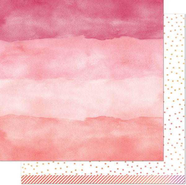 Lawn Fawn, Watercolor Wishes Rainbow Double-Sided Cardstock 12"X12", Rose Quartz