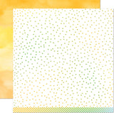 Lawn Fawn, Watercolor Wishes Rainbow Double-Sided Cardstock 12"X12", Citrine