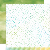 Lawn Fawn, Watercolor Wishes Rainbow Double-Sided Cardstock 12"X12", Emerald