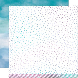 Lawn Fawn, Watercolor Wishes Rainbow Double-Sided Cardstock 12"X12", Larimar