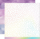 Lawn Fawn, Watercolor Wishes Rainbow Double-Sided Cardstock 12"X12", Amethyst