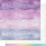 Lawn Fawn, Watercolor Wishes Rainbow Double-Sided Cardstock 12"X12", Amethyst