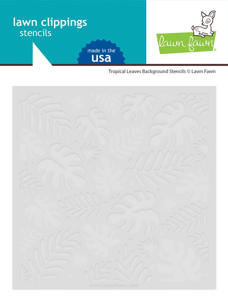Lawn Fawn, Lawn Clippings Stencils Pack, Tropical Leaves Background