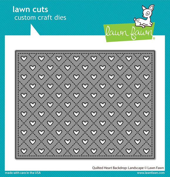 Lawn Fawn, Lawn Cuts Custom Craft Die, Quilted Heart Backdrop: Landscape (LF2738)