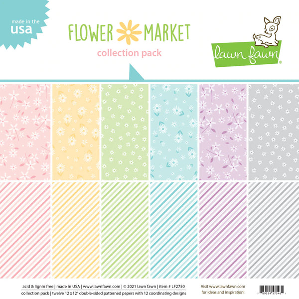 Lawn Fawn, Double-Sided Collection Pack 12"X12" 12/Pkg, Flower Market