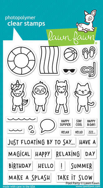 Lawn Fawn Clear Stamps 4"X6", Pool Party