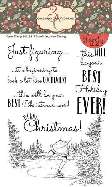Colorado Craft Company Clear Stamps 4"X6", Lovely Legs, Ice Skating