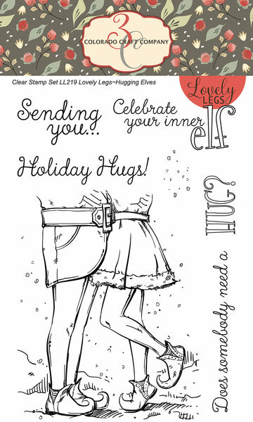 Colorado Craft Company Clear Stamps 4"X6", Lovely Legs, Hugging Elves