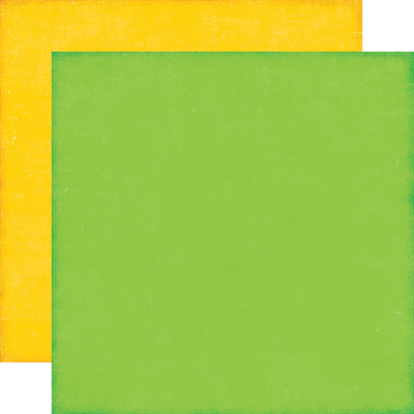 Echo Park Paper, Little Man, 12"x12" Double-Sided Cardstock, Green/Yellow