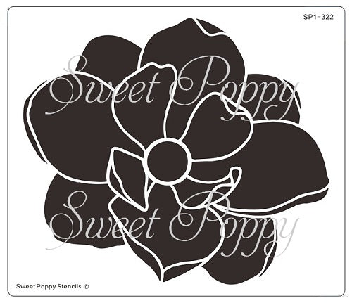 Sweet Poppy Stencil, Large Blossom, Stainless Steel