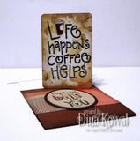Impression Obsession, Coffee Helps, Cling Stamp - Scrapbooking Fairies