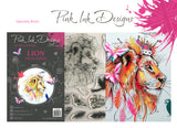 Pink Ink Designs, A5 Clear Stamps Set, Lion, Fauna Series