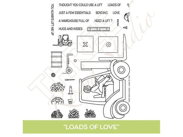 Three Room Studio, "Loads of Love" Clear Stamp Set