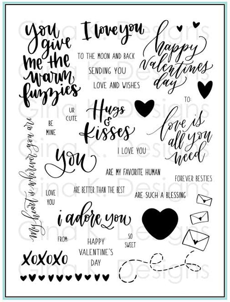 Gina K. Designs, Clear Stamps, Love Is All You Need Stamp Set