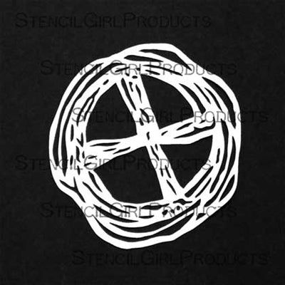 Stencil Girl, Scribble X Mask, 4"x4" Stencil, Designed by Gwen Lafleur