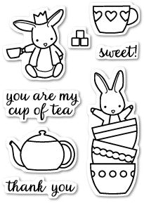 Memory Box, Bunny Tea Time, Clear Stamps - Scrapbooking Fairies