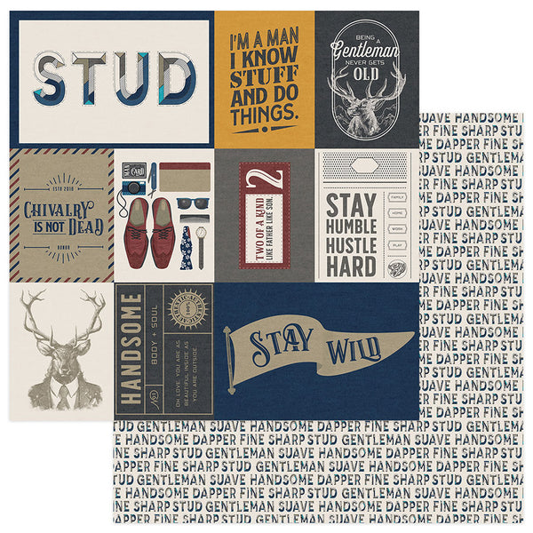 PhotoPlay, Think To Remember, Double-Sided Cardstock 12"X12", Handsome