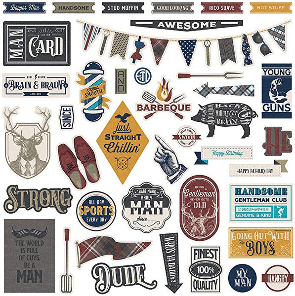 PhotoPlay, Man Card, Cardstock Stickers 12"X12", Element