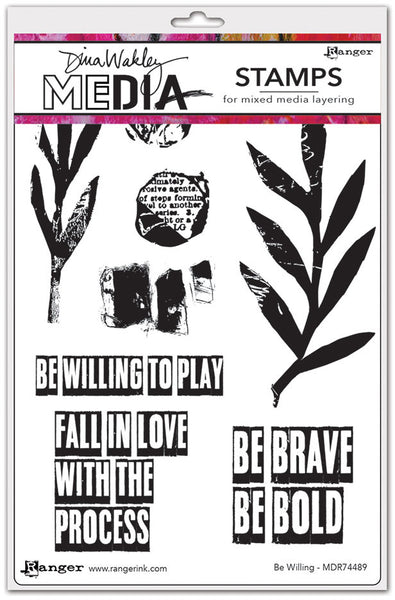 Dina Wakley Media Cling Stamps 6"X9", Be Willing