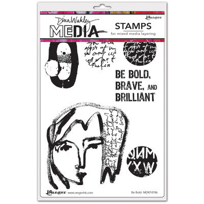 Dina Wakley Media Cling Stamps 6"X9", Be Bold