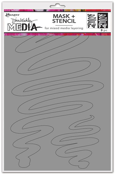 Dina Wakley Media Stencils + Masks 6"X9", Meandering Masks