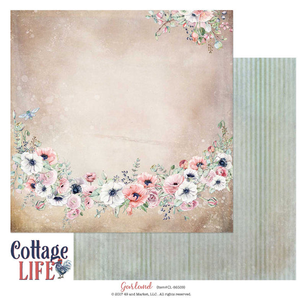 49 And Market, Cottage Life Double-Sided Cardstock 12"X12", Garland