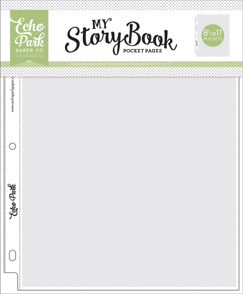 Echo Park, My Story Book Album Pocket Pages 8.5"X11" 10/Pkg, Single Opening