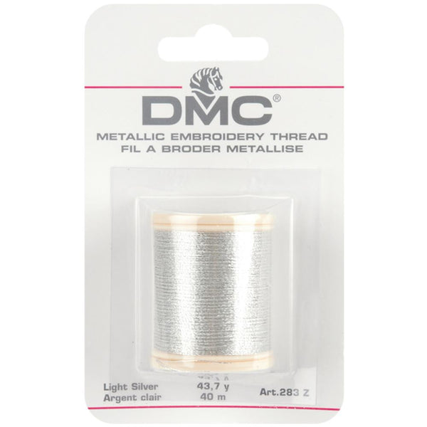 DMC Metallic Embroidery Thread 43.7yd, Light Silver