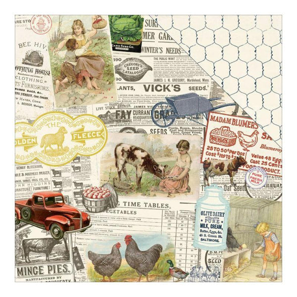 Authentique, Homestead, Double-Sided Cardstock 12"X12", Montage