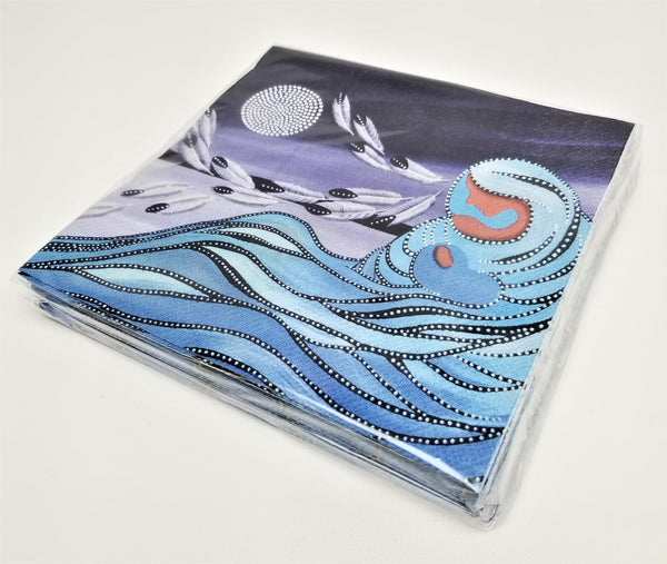 Canadian Art Prints, Indigenous Collection, Mother & Moon Paper Napkins by Betty Albert