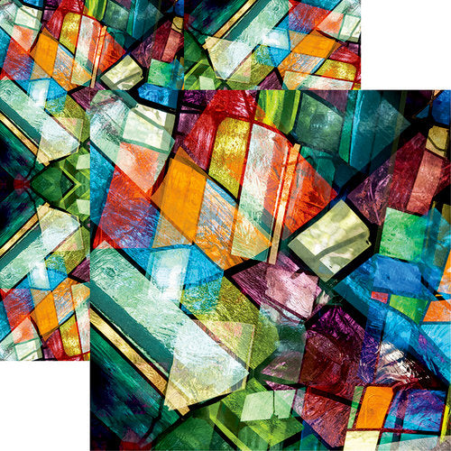 Ella and Viv Paper - Stained Glass Collection - 12 x 12 Double Sided Paper - My Church