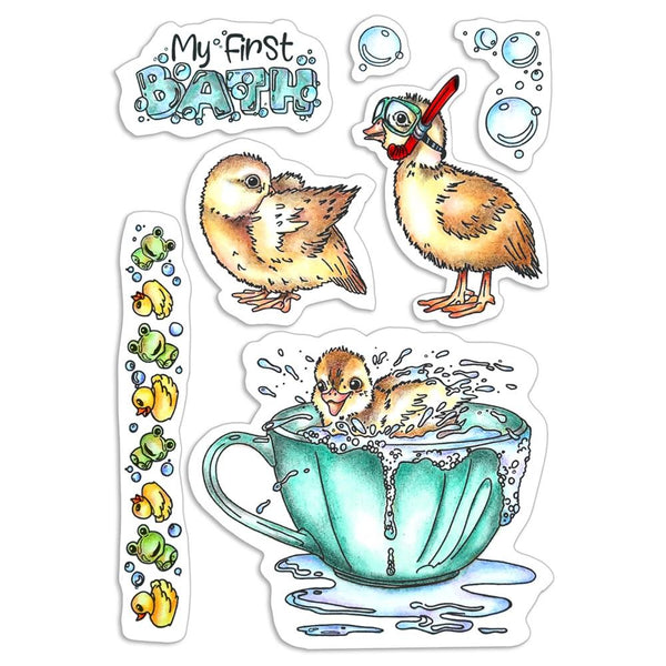 Ciao Bella Stamping Art Clear Stamps 4"X6", My First Bath