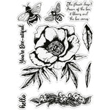 Crafter's Companion, Nature's Garden Stamp & Die Set, Bee-Youtiful, Bee Blooms