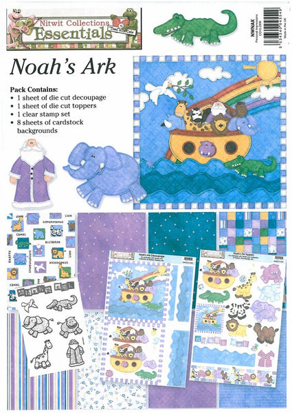 NitWits Noahs Ark Kit 4 , Clear Stamps Set and Decoupage/Die Cut Toppers & Cardstock - Scrapbooking Fairies