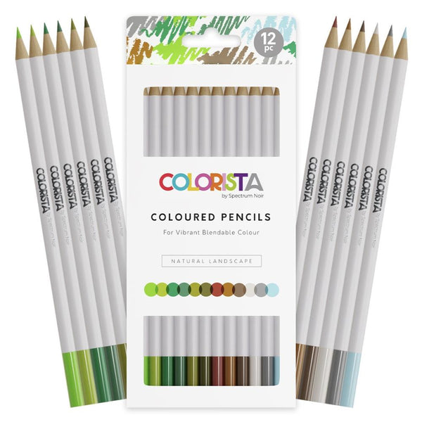 Spectrum Noir, Colorista Coloured Pencil Set for Vibrant Blendable Color, Natural Landscape (12pc)